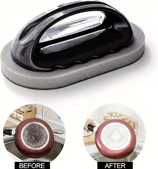 Magic Abrasive Kitchen Sponge Plastic Handle 14 X 5 Cm Black