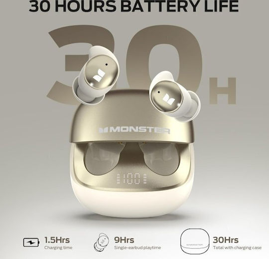Monster Sleep Ear200 In Ear Bluetooth Безжични Слушалки с Калъф за Зареждане Бели