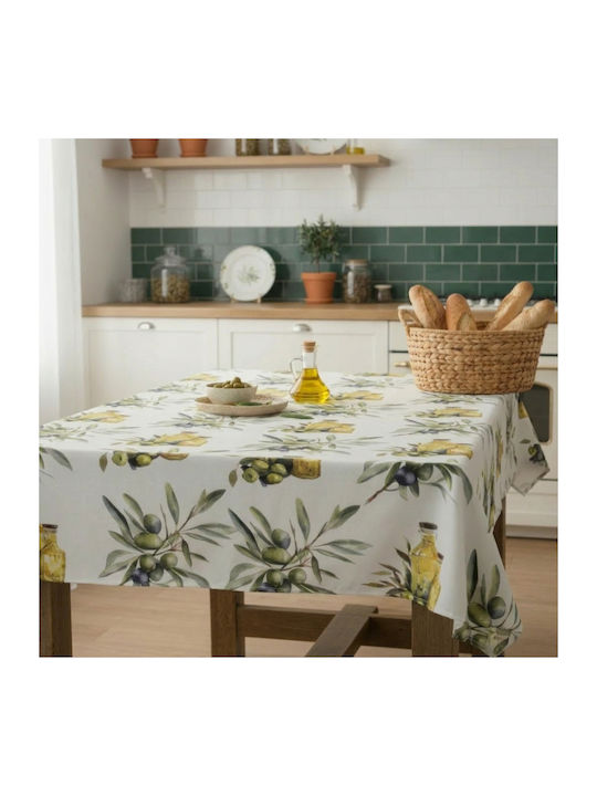 Față De Masă Bumbac Rezistent La Pete Olive 120x160cm