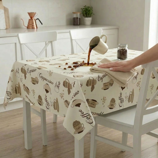 Τραπεζομάντηλο Αλέκιαστο Coffee Cream 140x180εκ.