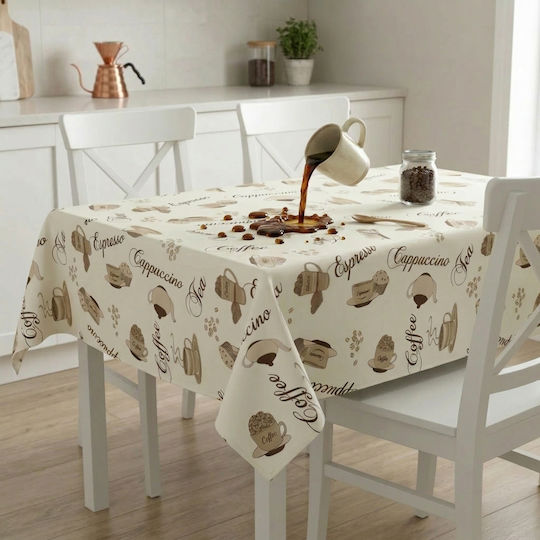 Τραπεζομάντηλο Βαμβακερό Αλέκιαστο Coffee Cream 140x180εκ.