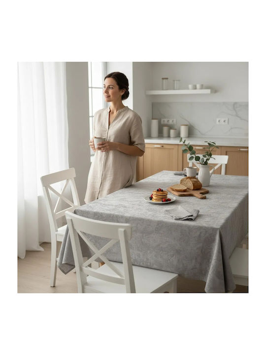 Cotton Stain Resistant Grey Tablecloth 120x160cm