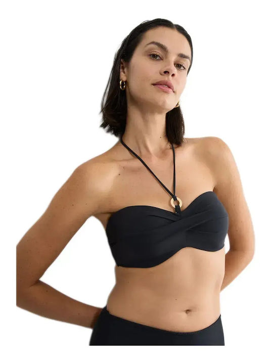 Trägerloses Bikinioberteil Schwarz