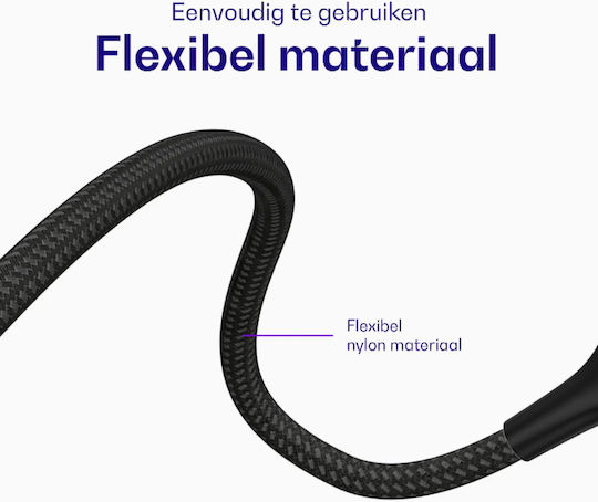 Buddi Flex USB-C to Lightning Cable 12W Black 2m