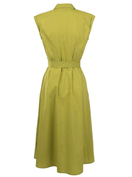 Rochii De Vară Pentru Femei Midi Rochie-Cămașă Fără Mâneci Decolteu
