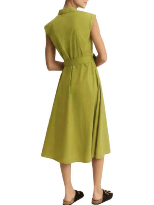 Rochii De Vară Pentru Femei Midi Rochie-Cămașă Fără Mâneci Decolteu