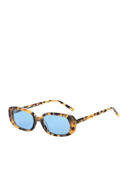 JohNocera Women’s Sunglasses with Brown Tartaruga Horn-Rimmed Frame and Light Blue Lens JN-miri-c02