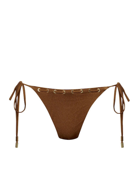 Bikini Slip with Ties Coffee