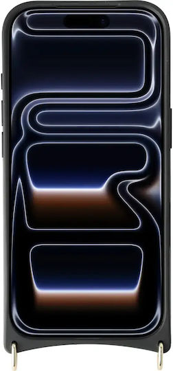 AVY Back Cover Δερμάτινο με Λουράκι Μαύρο (iPhone 17 Pro)