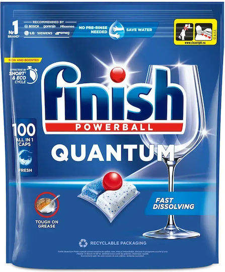 Finish Powerball Quantum All in 1 100 Kapseln Geschirrspülmittel
