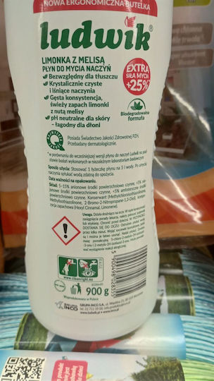 Ludwik Υγρό Πιάτων με Άρωμα Λεμόνι 900ml