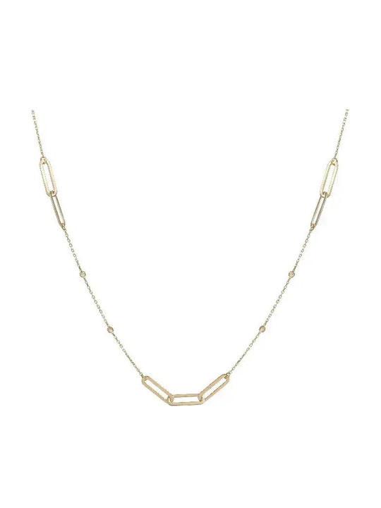 Geometrisches Halskette aus 14K Gold mit Diamant