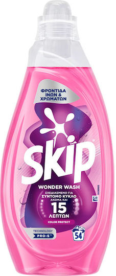 Skip Protect Wonder Υγρό Απορρυπαντικό για Χρωματιστά Ρούχα (54 Μεζούρες)