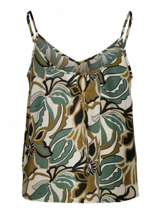 Women's Sleeveless Floral Multicolour Blouse