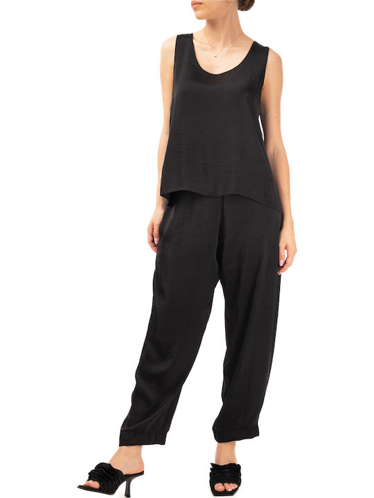 Women's Sleeveless Black Blouse