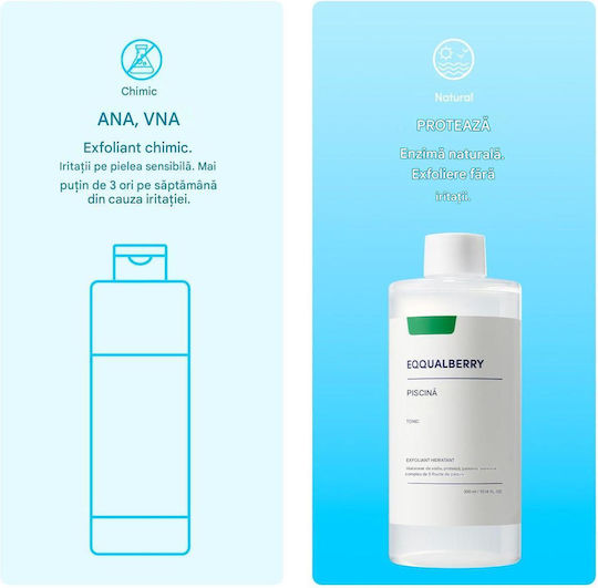 Eqqualberry Dischete Tonice Pentru Față cu Centella Asiatica, Niacinamidă & Pantenol 300ml