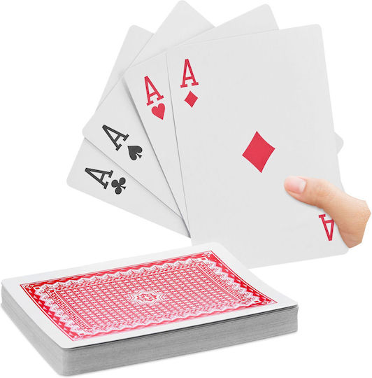 Relaxdays Jumbo 54 Poker Card Pack White Red Black 2x18x13 Cm