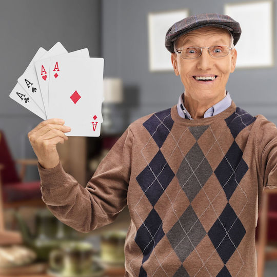 Relaxdays Jumbo 54 Poker Card Pack White Red Black 2x18x13 Cm