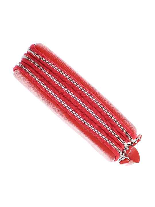 Große Leder Damenbrieftasche Rot