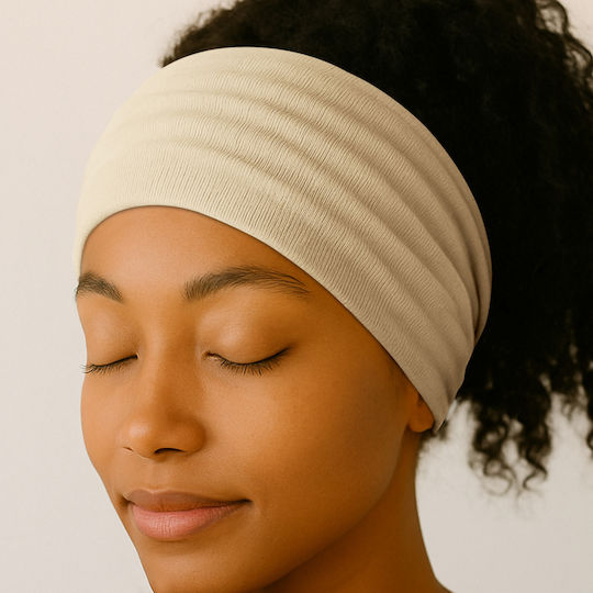 Crossed Headband Hair In Soft Cotton Refined Beige