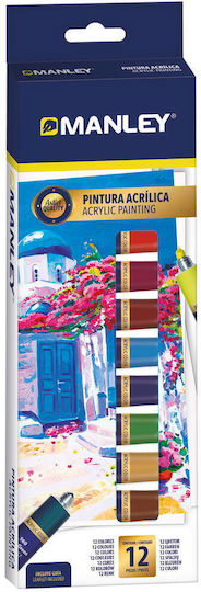 Manley Acrylic Tempera Set Manley 12 Ml 12 Colors Set