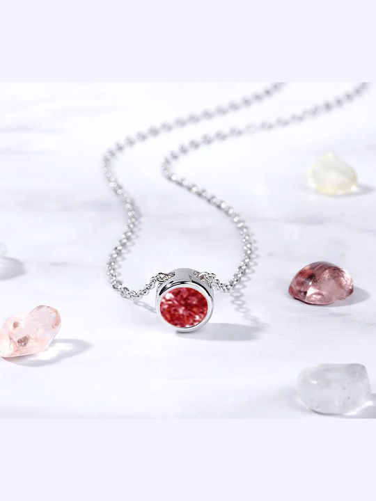 October Moon Tourmaline Colier cu Cristal de Argint Roz cu Lună din Argint Placat cu Aur Roz