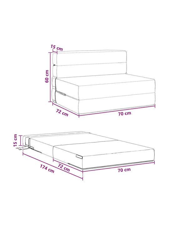 Bean Bag Bed Light Grey 70x72x60cm