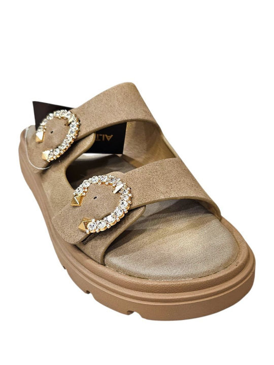 Γυναικεία Σανδάλια Flatforms Χακί