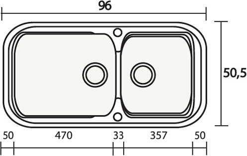 Sanitec Classic 305 Ένθετος Inox με Μπαταρία Μ96xΠ51cm Λευκός