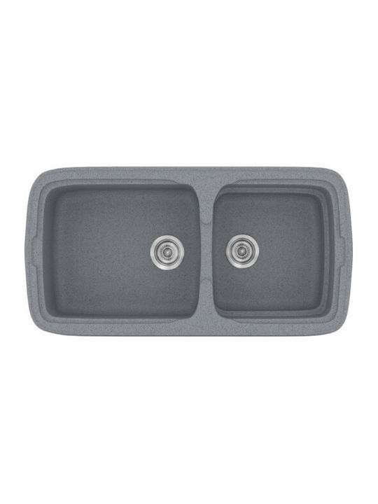 Sanitec Classic 305 Ένθετος Νεροχύτης Inox με Μπαταρία Μ96xΠ51cm Λευκός