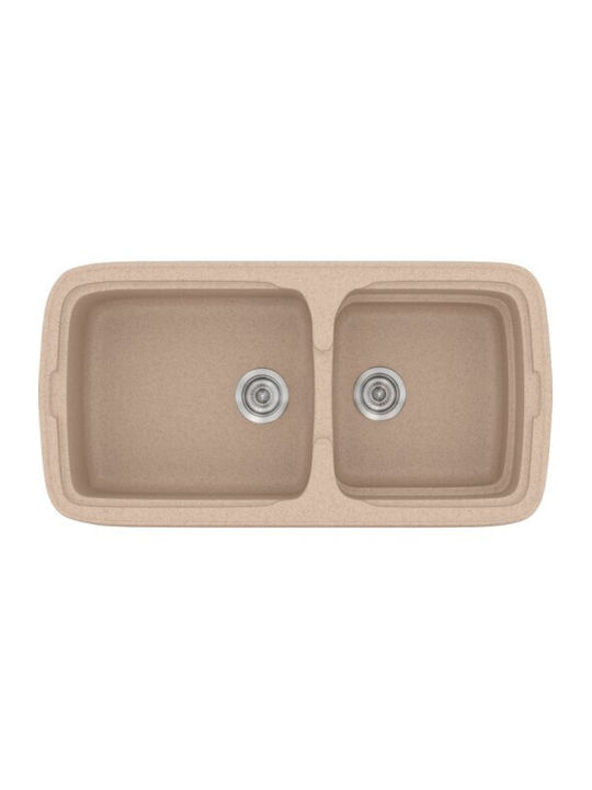 Sanitec Classic 305 Ένθετος Νεροχύτης Inox με Μπαταρία Μ96xΠ51cm Λευκός
