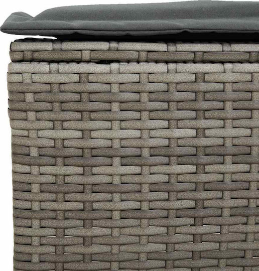 Outdoor Chair Rattan Gray with Cushion 4 Pieces