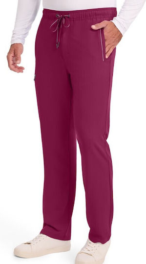 Healing Hands Noah Male Medical Pants Burgundy