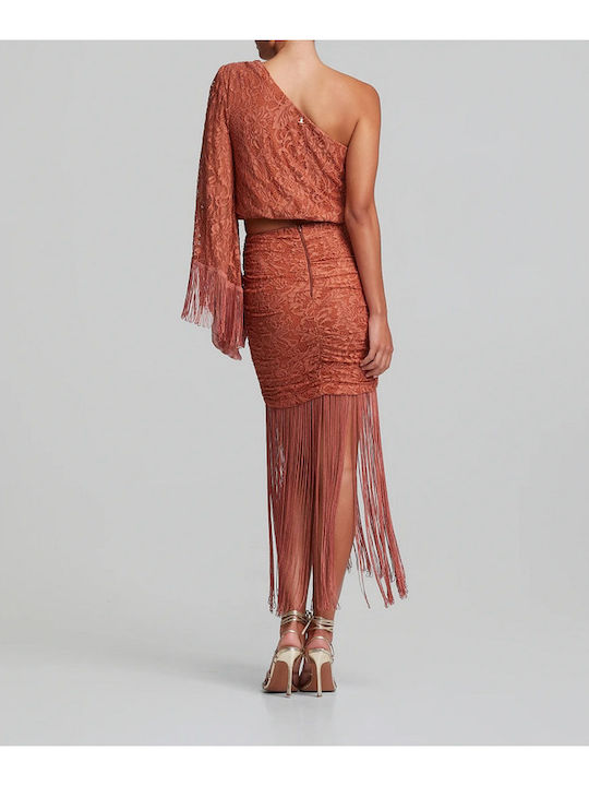 Women's One Shoulder Blouse Terracotta
