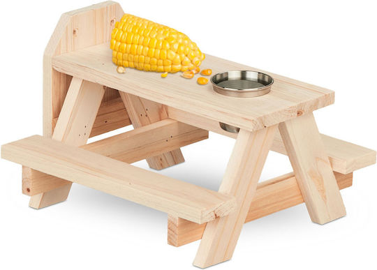 Relaxdays Stație De Hrănire Pentru Veverițe Masă De Picnic Suport Pentru Porumb Adăpătoare