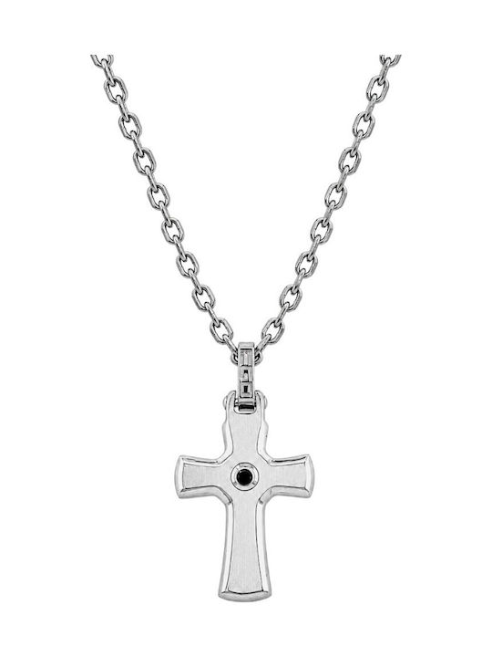 Rosso Amante Men's Cross from Silver with Chain