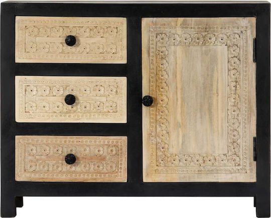 Μπουφές Ξύλινος με Συρτάρια Γκρι 75x35x60cm