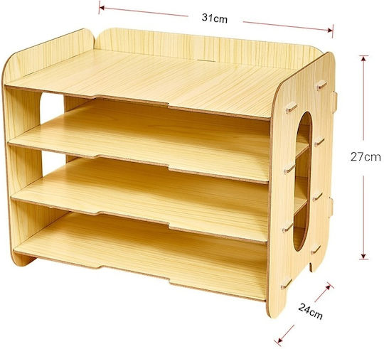 Document Holder 4 Pfl Wood Shelves 31x24x27cm Er D L
