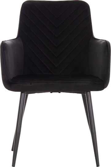 Latrell Ess- und Küchenstühle Samt Schwarz 2 Stück 55x57x84cm