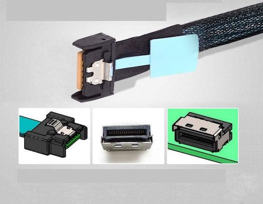 Καλώδιο Chenyang Pci-e 5.0 Mcio 8x Προς 2x Mcio 4x 74 Ακίδων 38 Ακίδων 0,5 M