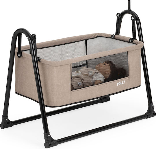 SteweHome Cradle with Mattress and Wheels Brown