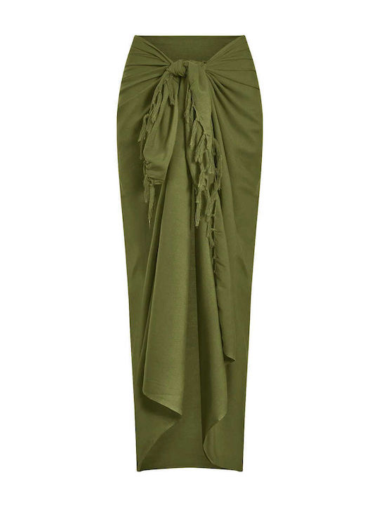 Celestino Damen Pareo Monochrom Khaki