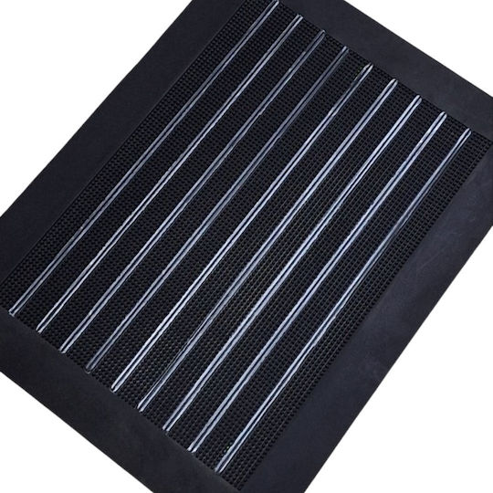 Eurofil Πατάκι Εισόδου από Καουτσούκ Stripe Μαύρο 60x80εκ. 4100350 Μαύρα