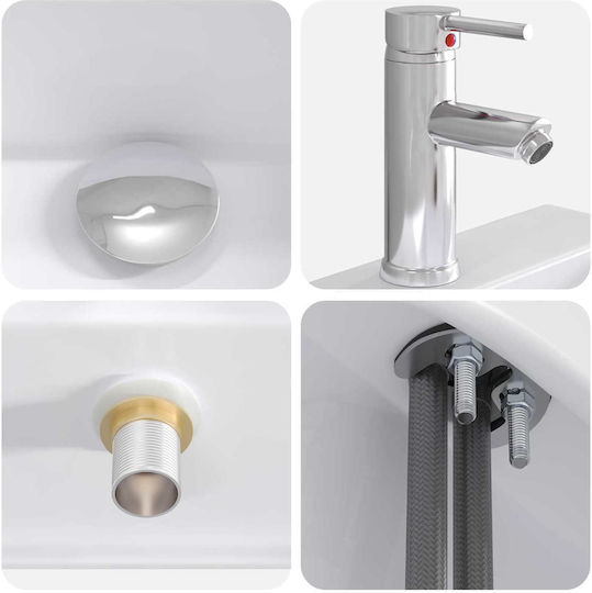 vidaXL Επικαθήμενος Νιπτήρας Πορσελάνης 39x30.5x12.5cm vidaXL Επικαθήμενος Νιπτήρας Πορσελάνης 39x30.5x12.5cm