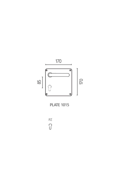 Zogometal Middle Door Lever With Plate 2221 Pair Nickel Matt White