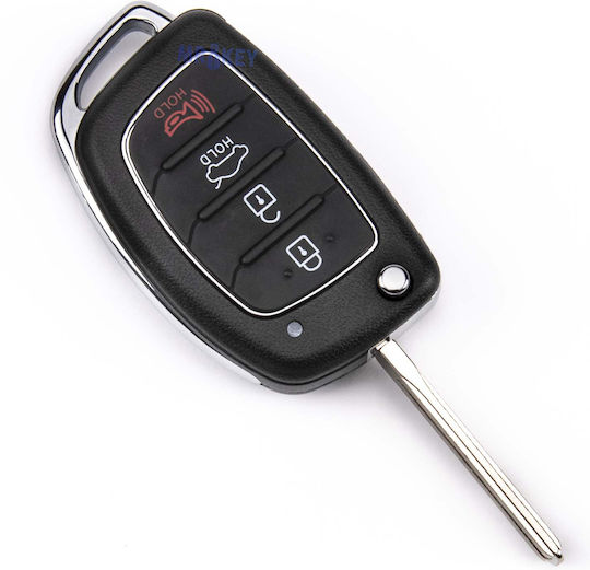 Калъф за Сгъваем Ключ Hyundai I10 I20 I40 Tucson Santa Fe Ix35 4 Бутона