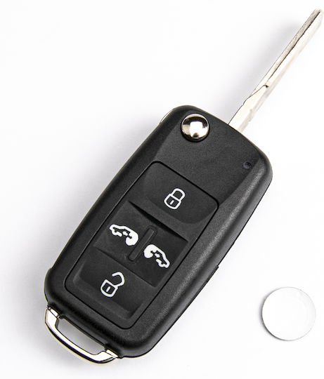 Κέλυφος Αναδιπλούμενου Κλειδιού Vw Sharan Crafter Seat Alhambra Hu66 4 Κουμπιά