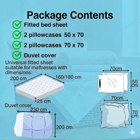 Set Huse Pentru Pilote 200x230cm Dublu Cu 4 Fețe De Pernă Și 1 Cearceaf Gri