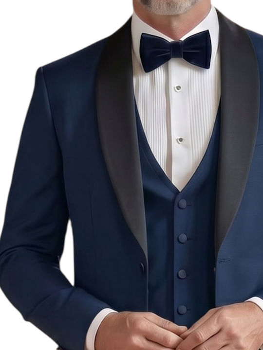 Herrenanzug Mit Weste Blau 1-2921.104 Blau 48 S