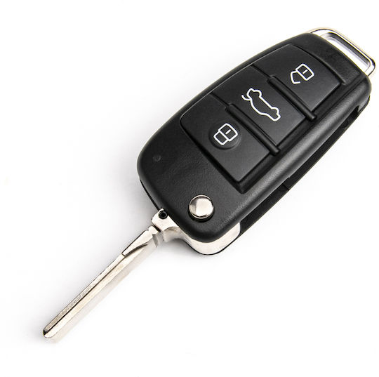 Autoschlüsselhülle Klappbar für Audi A1 A4 A6 Q3 Q7 RS6 TT mit 3 Tasten Hu66 Haa